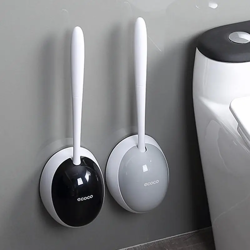 

Silicone Head Toilet Brush with Hook Quick Drain Cleaning Tools for Bathroom Toilet Wall-Mounted Household Brush Supplies