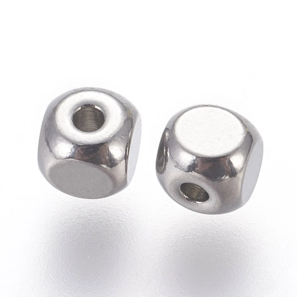 

20-50PC Spacer Beads Stainless Steel Loose Beads Metal Spacer Beads Smooth Surface Beads for DIY Jewelry Making Hole 1-3mm