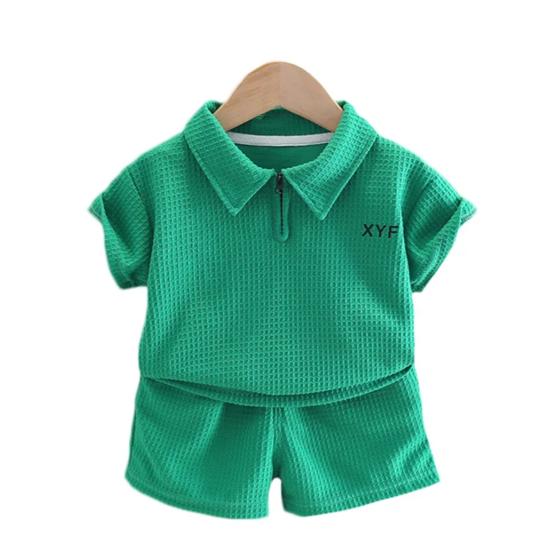 

Lawadka 12M-5Years Summer Solid Baby Boys Clothes Sets Casual Short Sleeve T-shirt+Shorts 2Pcs Suit 2022 New Kids Boy Outfits