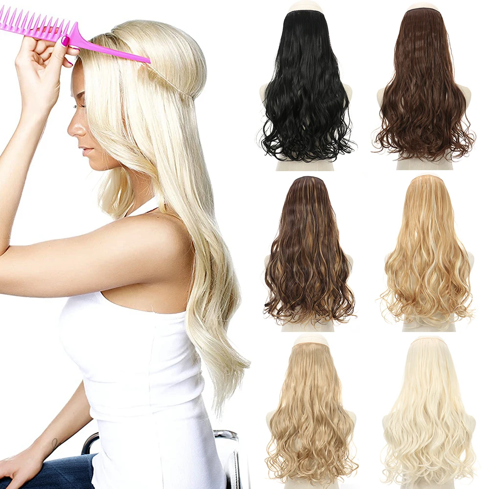 Long No Clips Invisible Wire Hair Extensions 16 22 32
