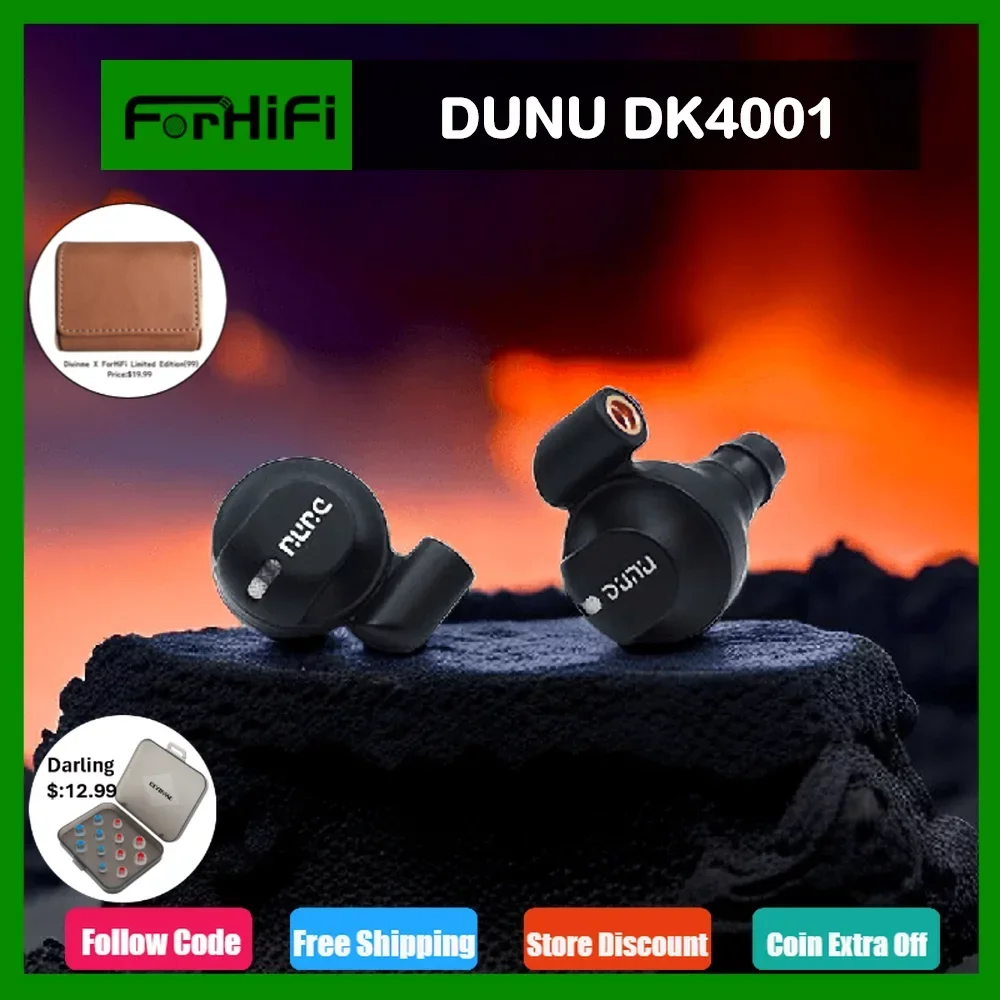 

DUNU DK4001 DK-4001 Hi-Res Beryllium 5 Driver Hybrid MMCX Connector HIFI Earphone