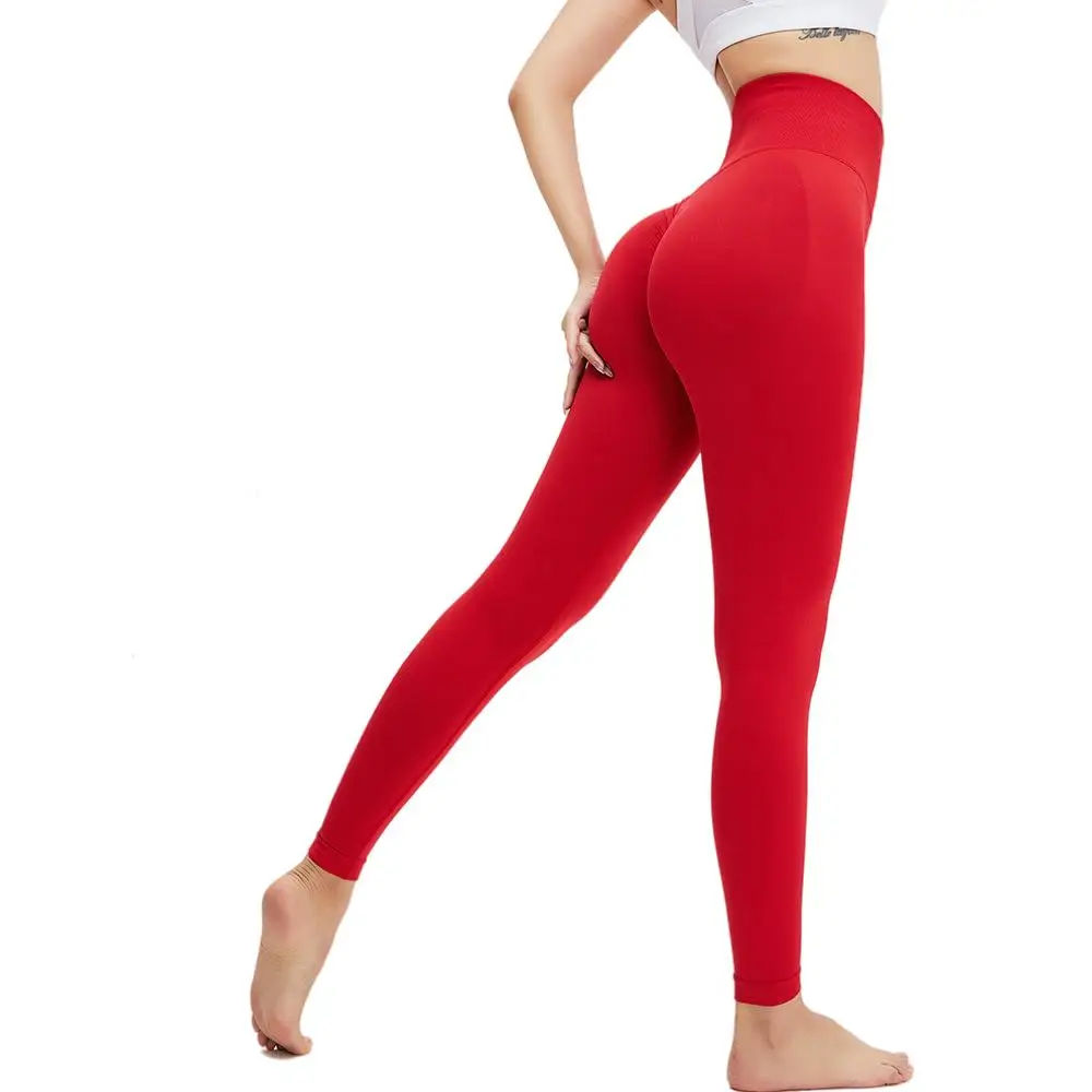 

New yoga pants women's high waist peach hip sports pants hip lift Klein blue running fitness pants