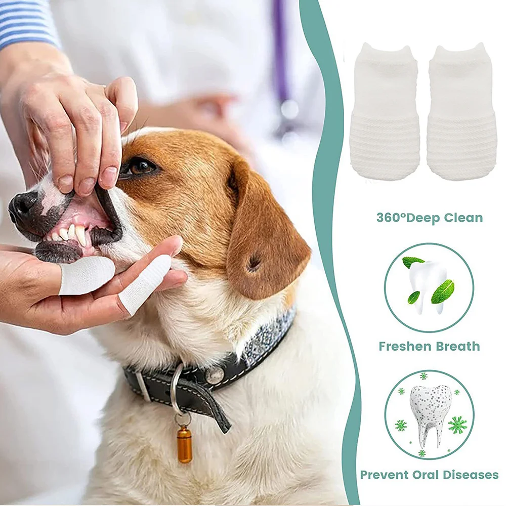 

Pet Two-finger Brushing Finger Cots Puppy Teeth Oral Cleaning Tool Kitten Finger Toothbrush Pets Care Dog Supplies Pets Products