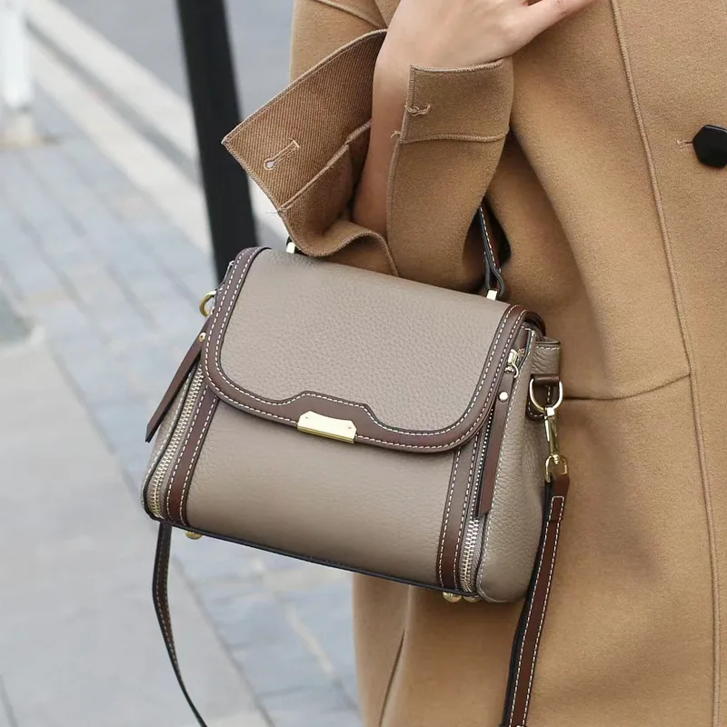 Женская сумка-тоут из натуральной кожи модная сумочка на плечо через для женщин