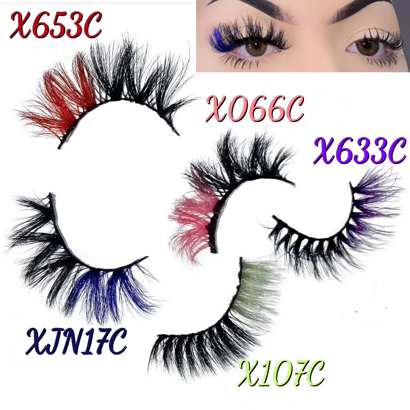 Искусственные ресницы 20 мм цветные искусственные