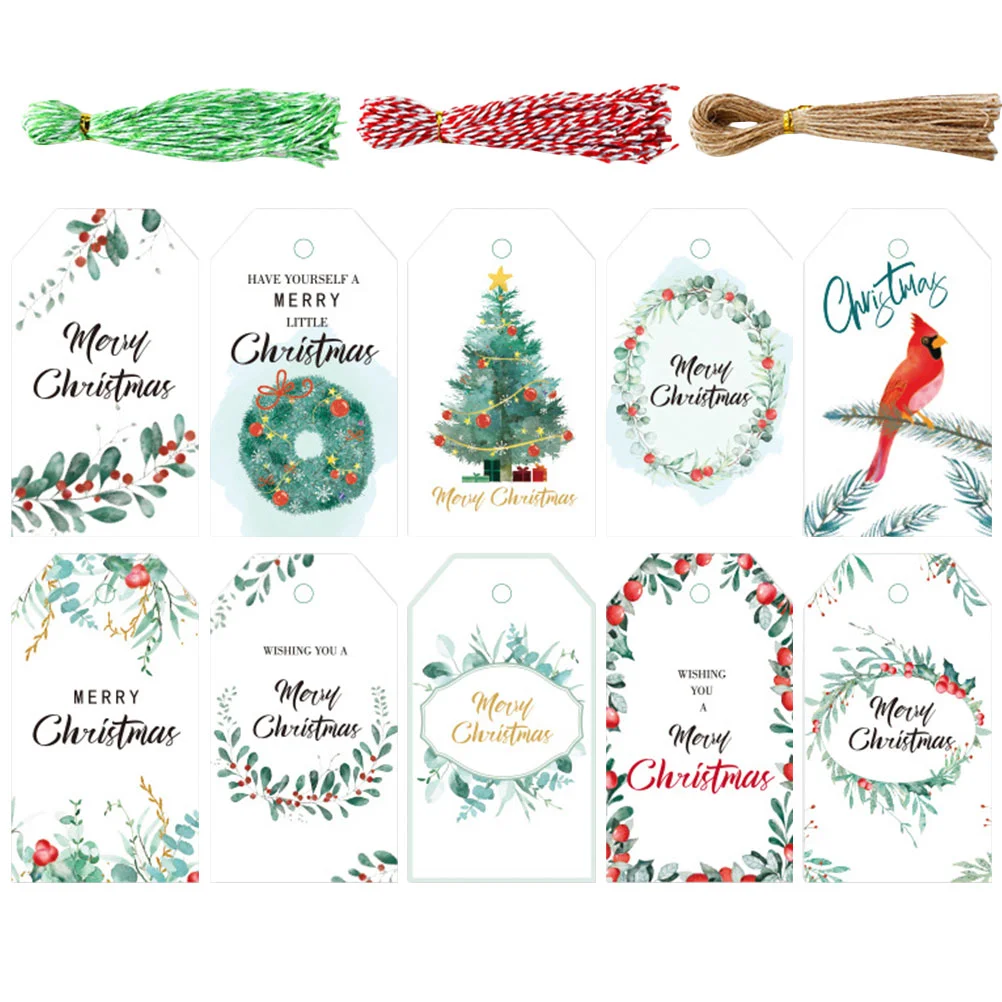 

1 Set of Christmas Tree Hanging Paper Tags Pendant Gift Cards Christmas