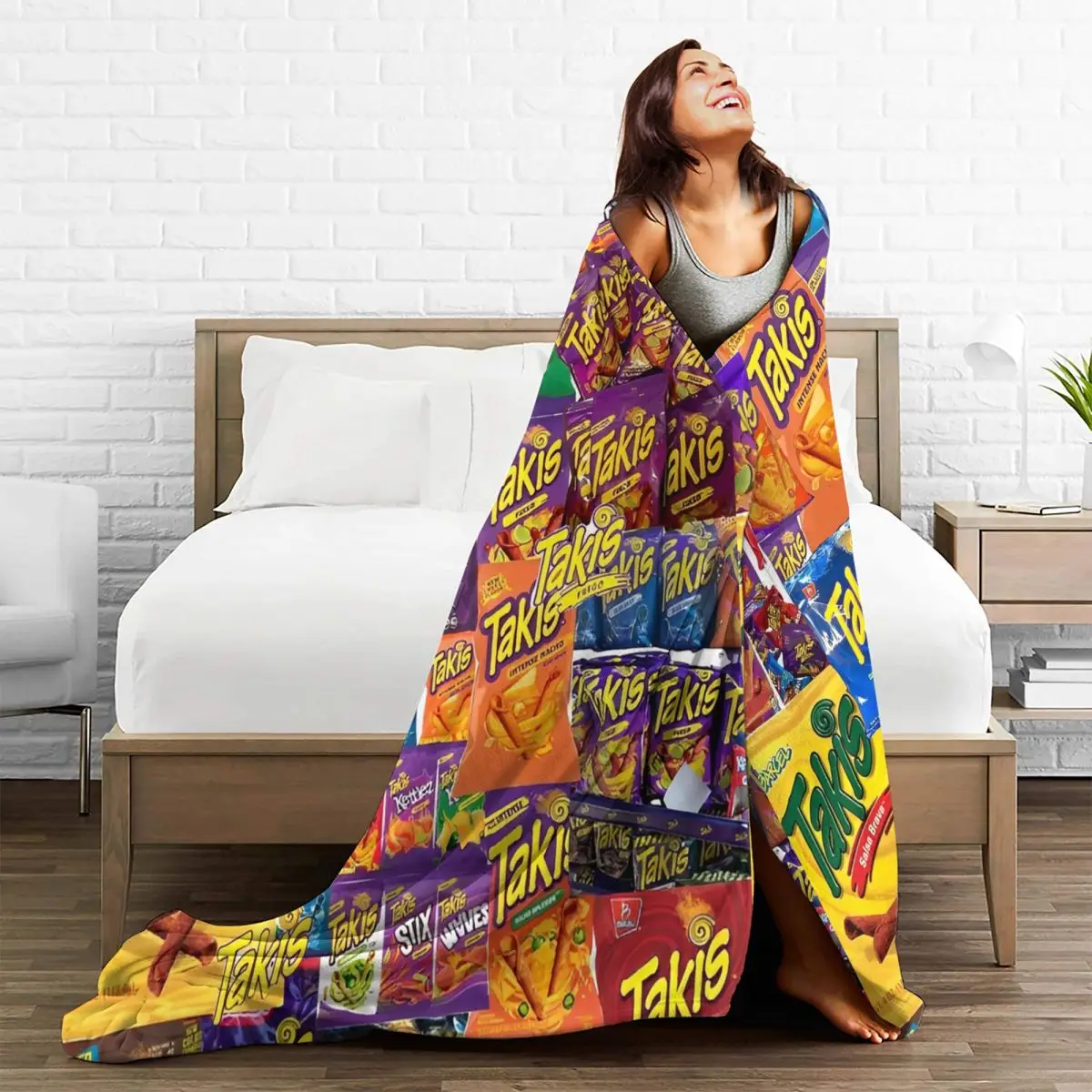 Одеяла с мультяшным принтом и закусками фланелевые всесезонные Taki портативные