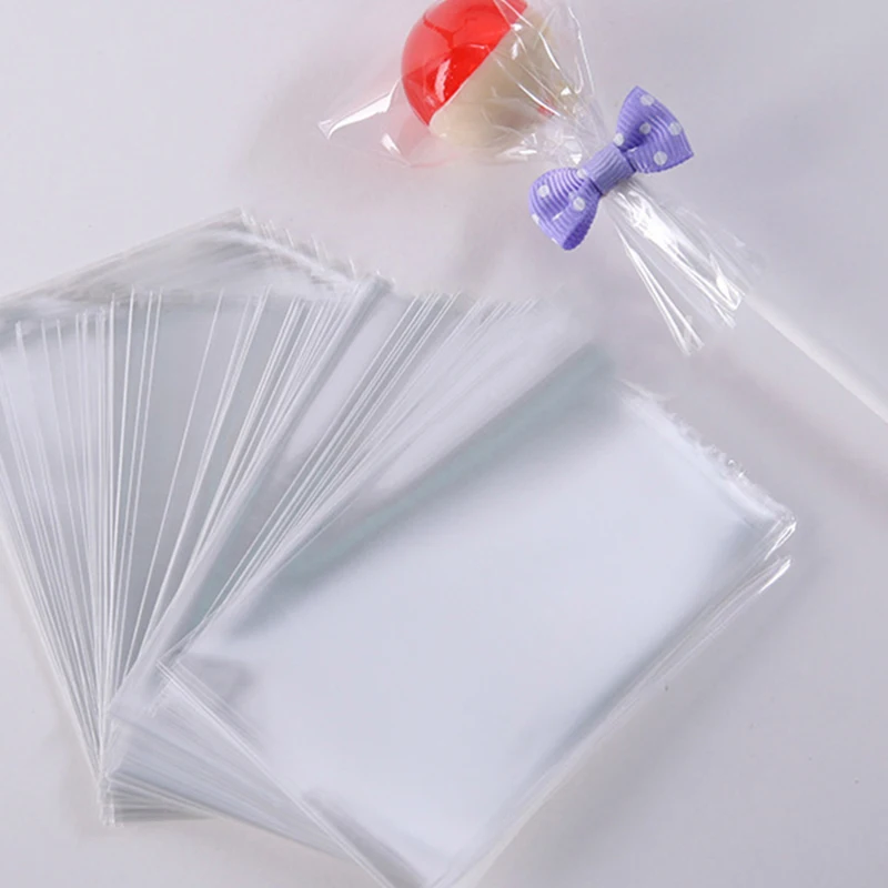 

100pcs OPP Plastic Bags Transparent Cellophane Bags Clear Candy Lollipop Cookie Gifts Packaging Bag Party Favor Baking Supplies