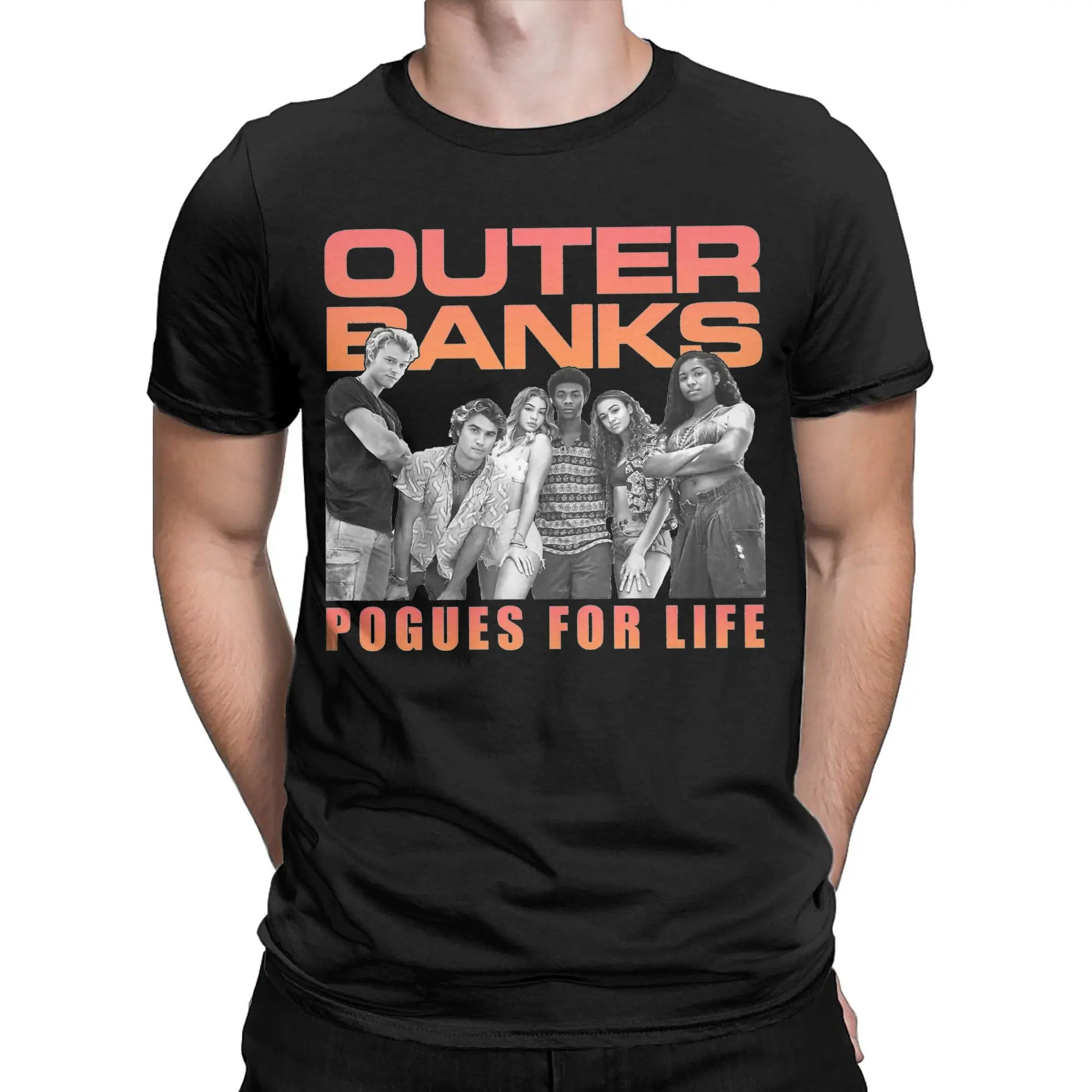 Outerbanks Group Shot Pogues For Life Portrait T-Shirt Novelty 100% Cotton Tee Shirt Crewneck T Shirts New Arrival Clothing
