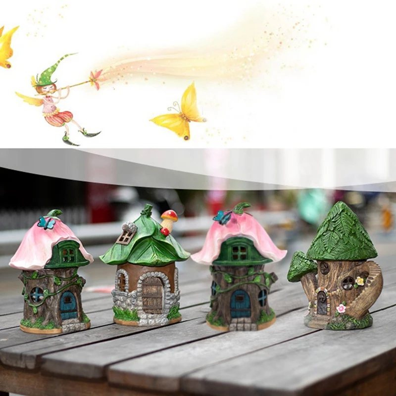 

NEW LED Light Multi Craft Miniature Fairy House Solar Powered Outdoor Decor LED Garden Light Yard Walkway Decoration Led Ligh