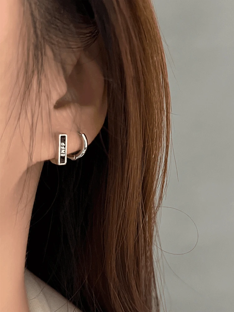 S925 Sterling Silver Letter Ear Buckle Women's Design Sense 2024 New Popular Non-allergic Earrings Earr...