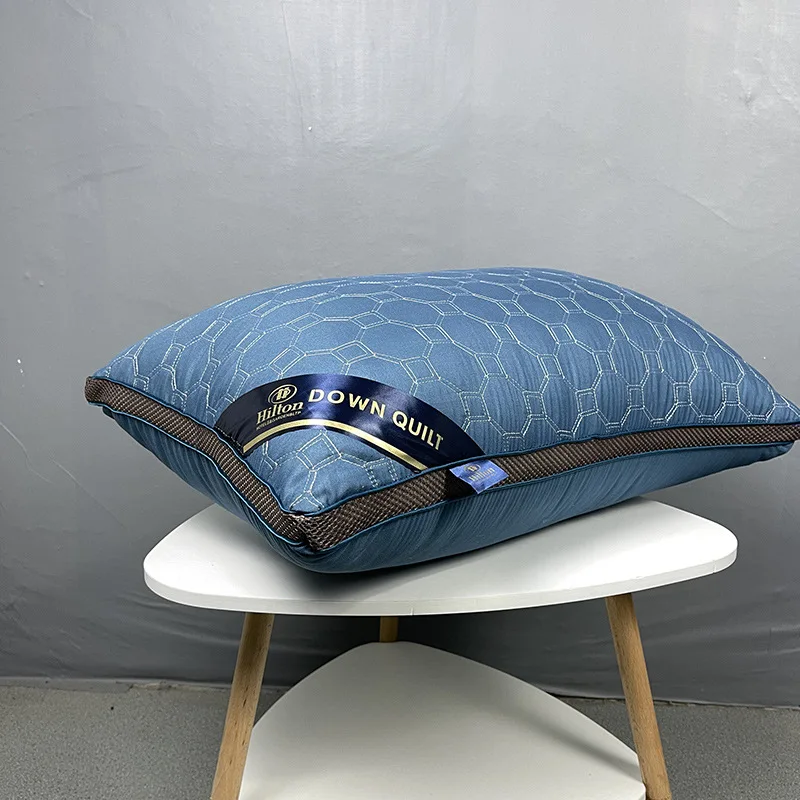 

Новая высококачественная подушка для отеля 5 звезд, трехмерная двухрядная стеганая Подушка с вышивкой, подушка для шеи