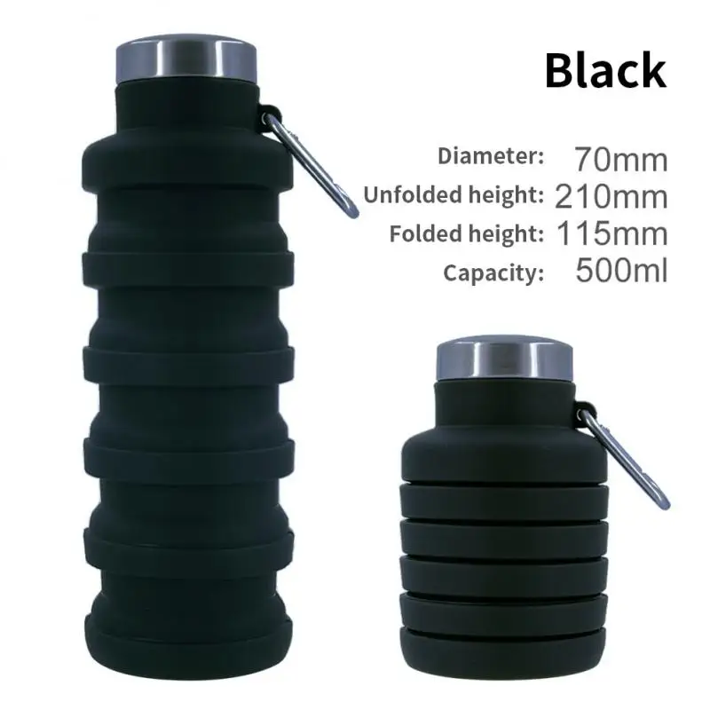 

Newest Silicone Bottle 500ml Folding Telescopic Water Kettle High Capacity Tour Climbing Car Travel Sports Cup Dropshipping 2023