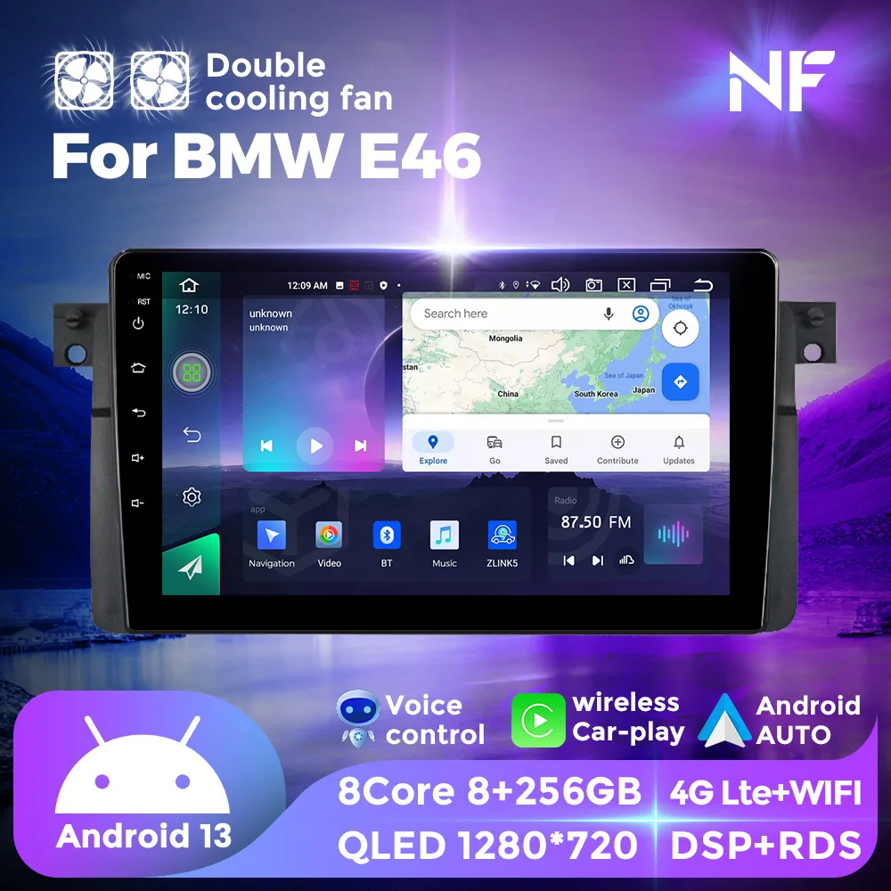 Bmw E46 M3 X5 Автомобильный Мультимедийный Плеер Беспроводной Carplay 4g Wifi Радио Стерео