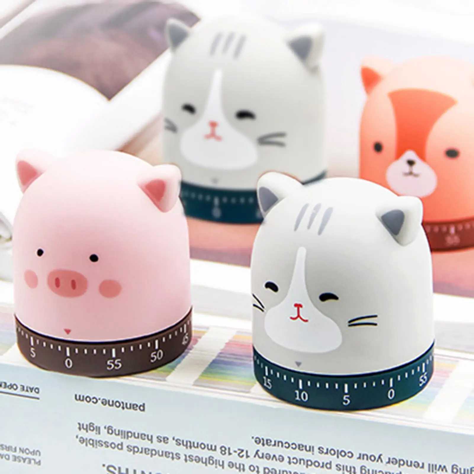 

Cartoon Piggy/Cat/Dog Cooking Kitchen Timer Countdown Mechanical Alarm Clock for Home Cooking Baking Frying Kitchen Tools