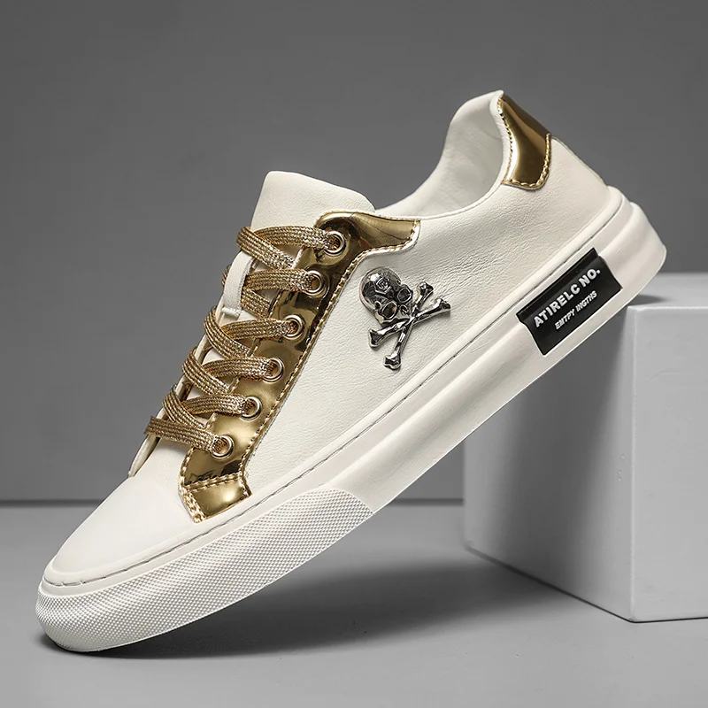 

Spring Autumn Designer Men Gold Silver Platform Shoes Causal Flats Moccasins Luxury Skateboard Flats Walking Sneakers