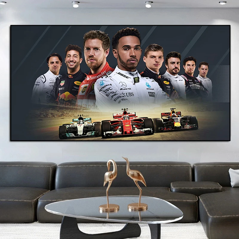

Popular Formula 1 Racers Canvas Painting Formula 1 Racing God Posters Prints Figure Wall Art Picture Boy Room Wall Decor Cuadros