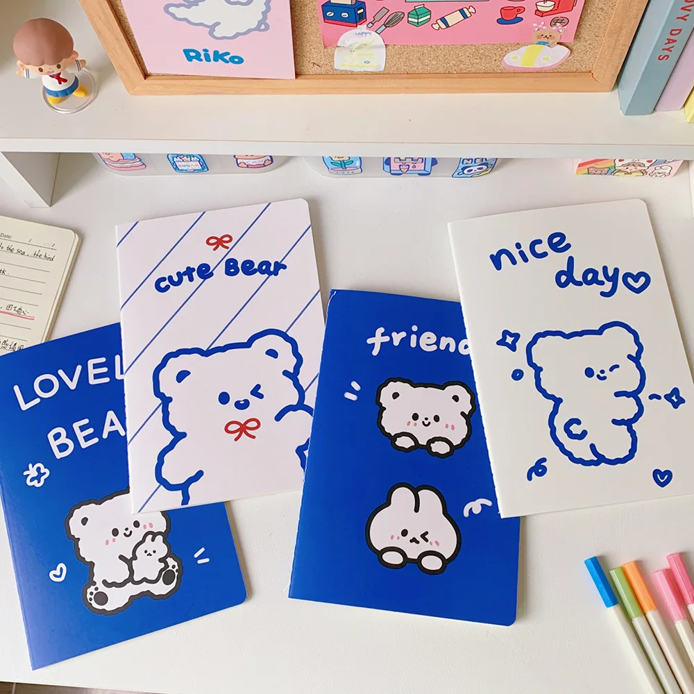 

Cute Bear Pattern Cover Note Pad Cartoon Portable Pocket Word Pad Student Stationery Notebook A5 Size Diary Kawaii Note Books