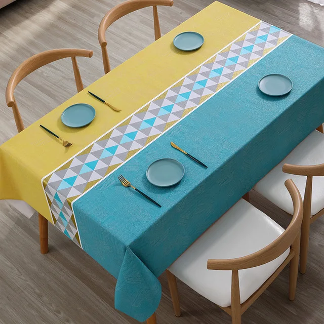 

Tablecloth Stitching Color Waterproof Dinning --3TXN