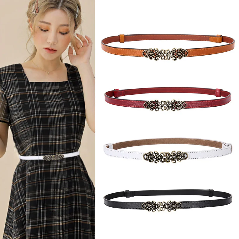 

Простой женский тонкий кожаный модный и декоративный ремень с юбкой, Повседневная цепочка на талию