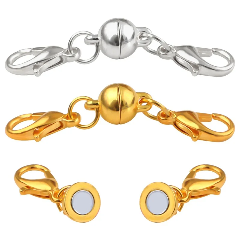 

2Set Alloy 12/14/16mm Round Ball Strong Magnetic Clasps Fit Bracelets Necklace End Clasp Connectors Jewelry Making