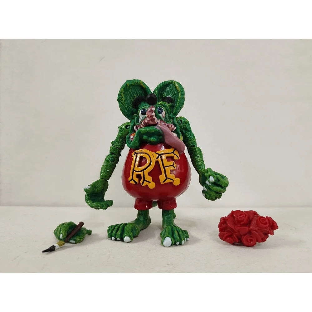 9 см фигурка крысы Финк Ed Roth в тонкую полоску Art Mooneyes Hot Rod Planet Toy без коробки