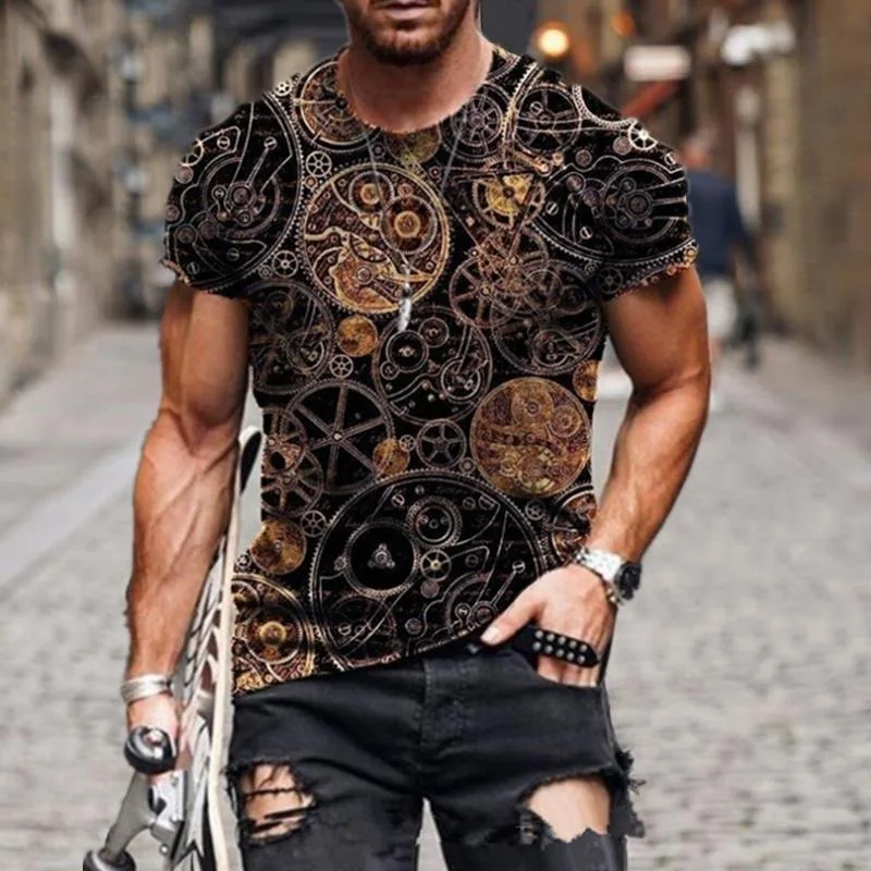 

Clock 3D Printed T Shirt Graphic for Men Women New Summer Men's Fashion T-shirts Short Sleeved Shirts Printing Round Neck Tops