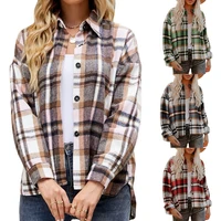 womens jacket 2022y2k clothes autumn and winter clothing womens new womens plaid jacket short loose shirt winter jacket women