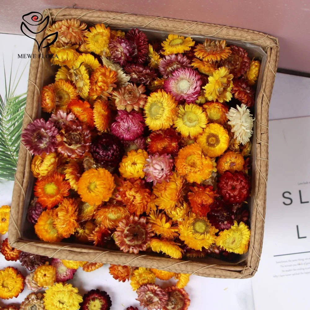 Цветные цветы ромашки натуральная сухая солома головки хризантемы смешанные