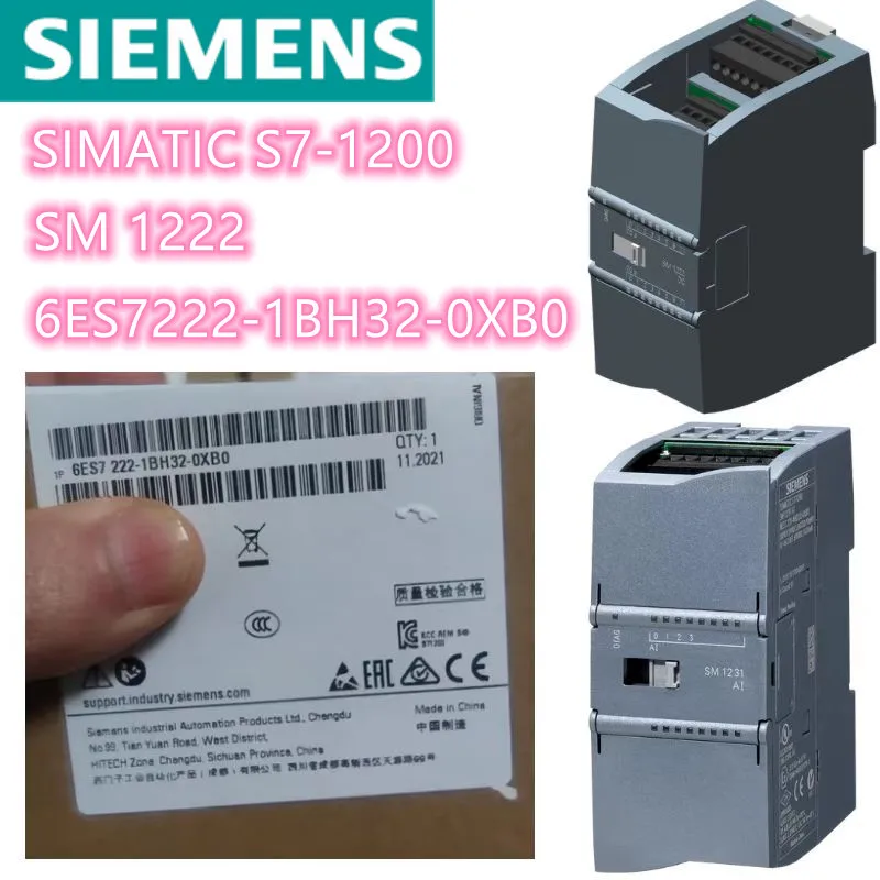 Original and New 6ES7222-1BH32-0XB0 SIMATIC S7-1200, Digital output SM 1222, 16 DO, 24 V DC, transistor 0.5 A