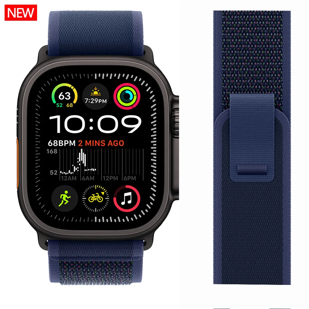 Фото Trail Loop Для Apple Watch ultra 2 Ремешок 49 мм 44 мм 40 мм 45 мм 41 мм 42 мм 38 корреа браслет iWatch series 7 6 se 8 9 10 46 мм ремешки №3