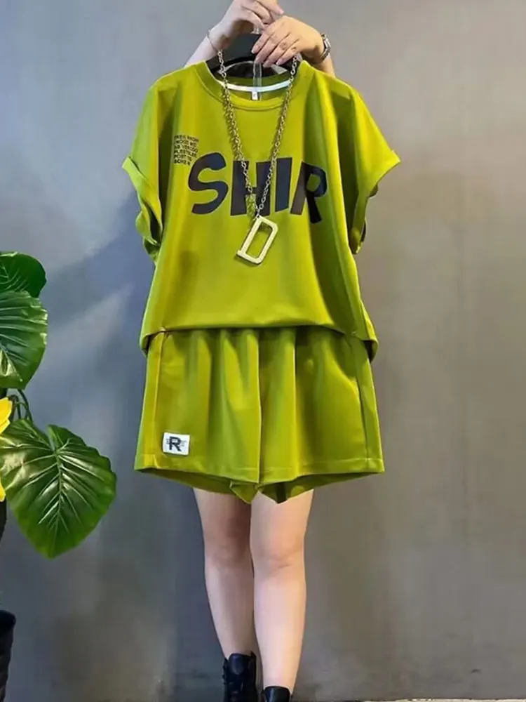 Женская одежда размера плюс топ с круглым вырезом и надписью коротким рукавом