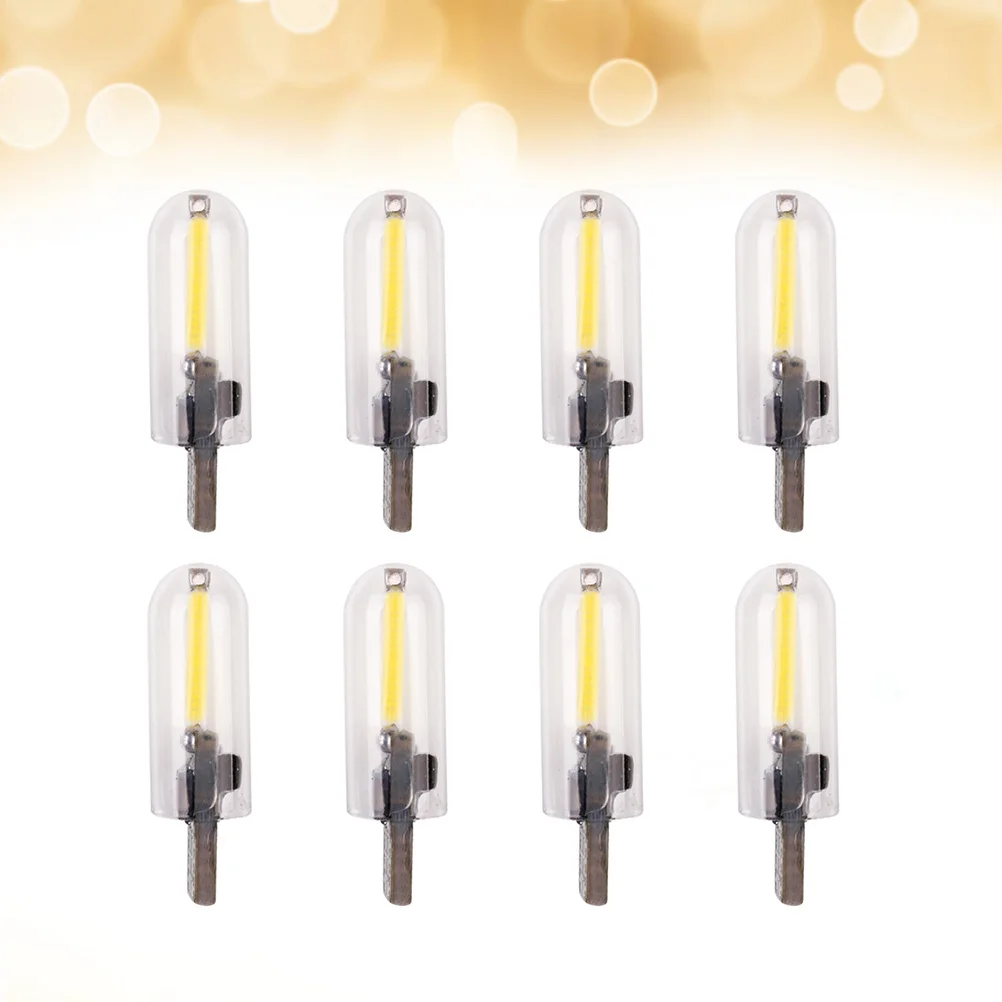 

10Pc LED COB Light Bulb Durable Replacement Glass DC 12V Side Light for Light Liscence Plate Light Indicator Light Parking