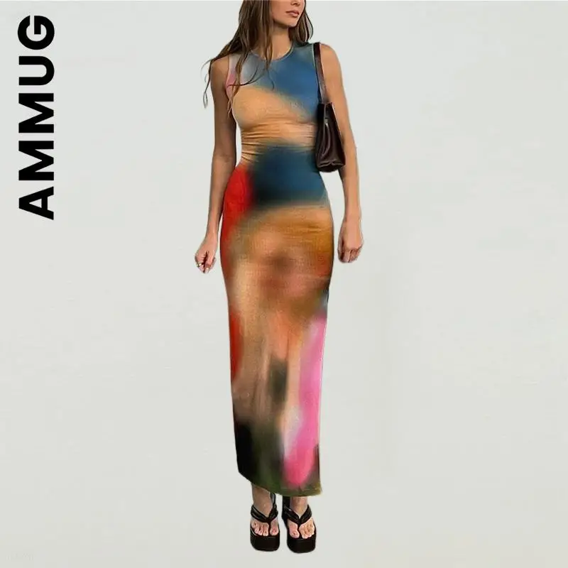 

Женское платье Ammug, новинка, простое женское платье макси, женское мягкое платье для девушек, тонкое винтажное платье, женское платье