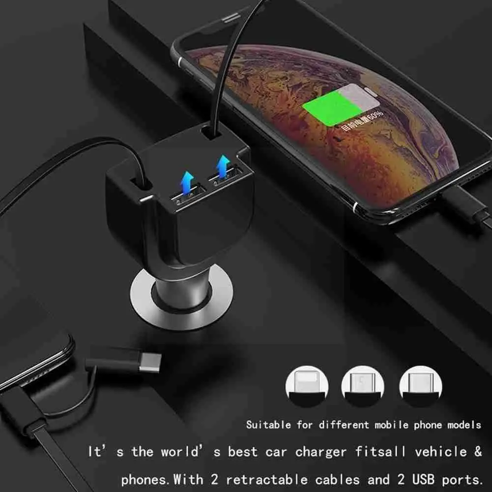 

Выдвижное автомобильное зарядное устройство Usb, 12-24 В, 18 Вт, с кабелем для F5i2