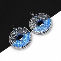 exquisite glass covered silver plated pendant 47x57mm glass safety buckle pendant charm jewelry diy necklace earring accessories