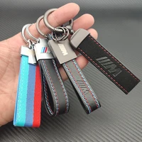 xuanyida 3d metal emblem keyring luxury leather car keychain for bmw car logo keychain pendant car accessories