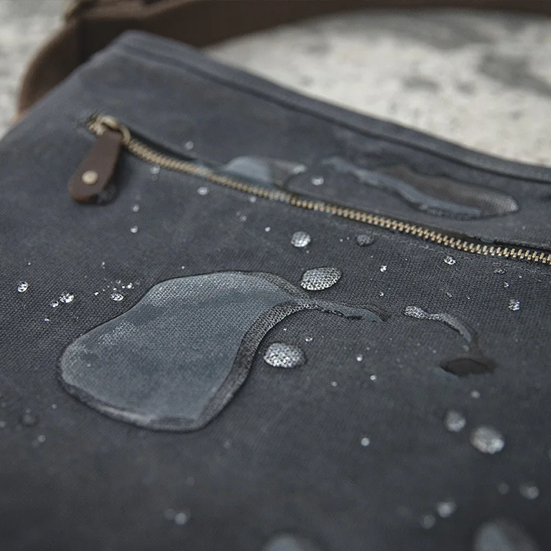 Waterproof Oil Waxed Canvas Bag For Men Retro Style Shoulder Bag For Unisex Casual Shopping Crossbody Phone Bag