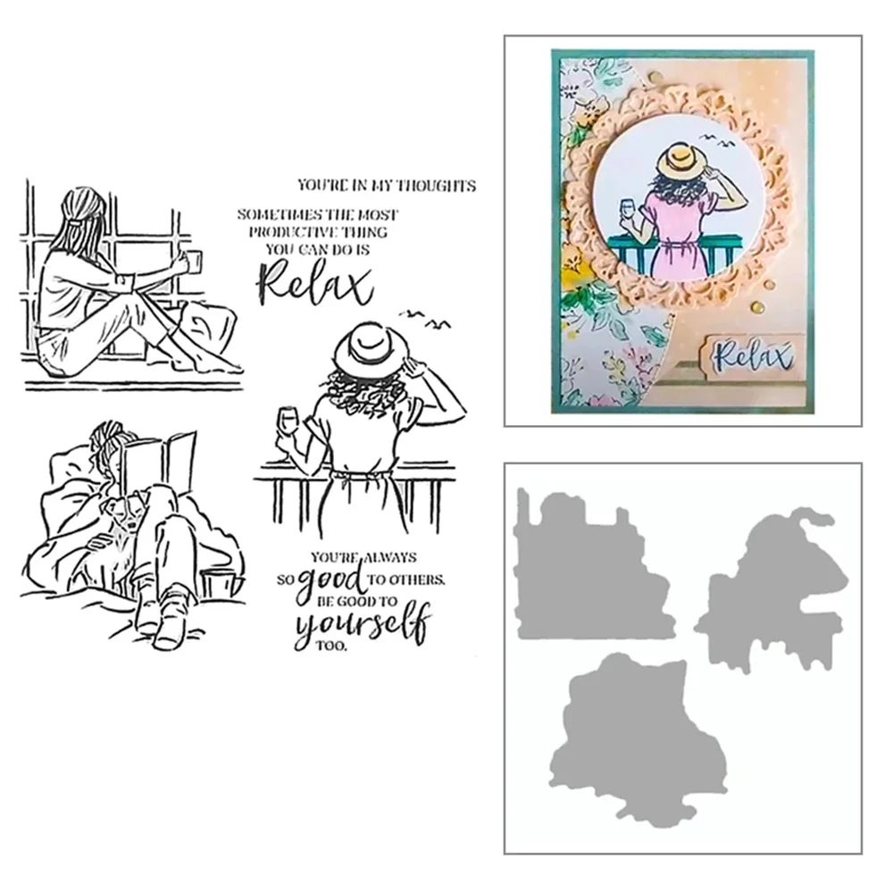 

Casual Girl Cutting Dies And Silicone Stamps For Diy Dies Scrapbooking Paper Cards Handmade Embossing Craft Supplies Dies New