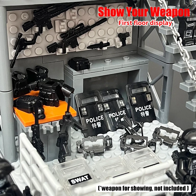 WW2 Военный Арсенал Оружие Дисплей MOC Кирпичная модель DIY Коллекция сцен Детский