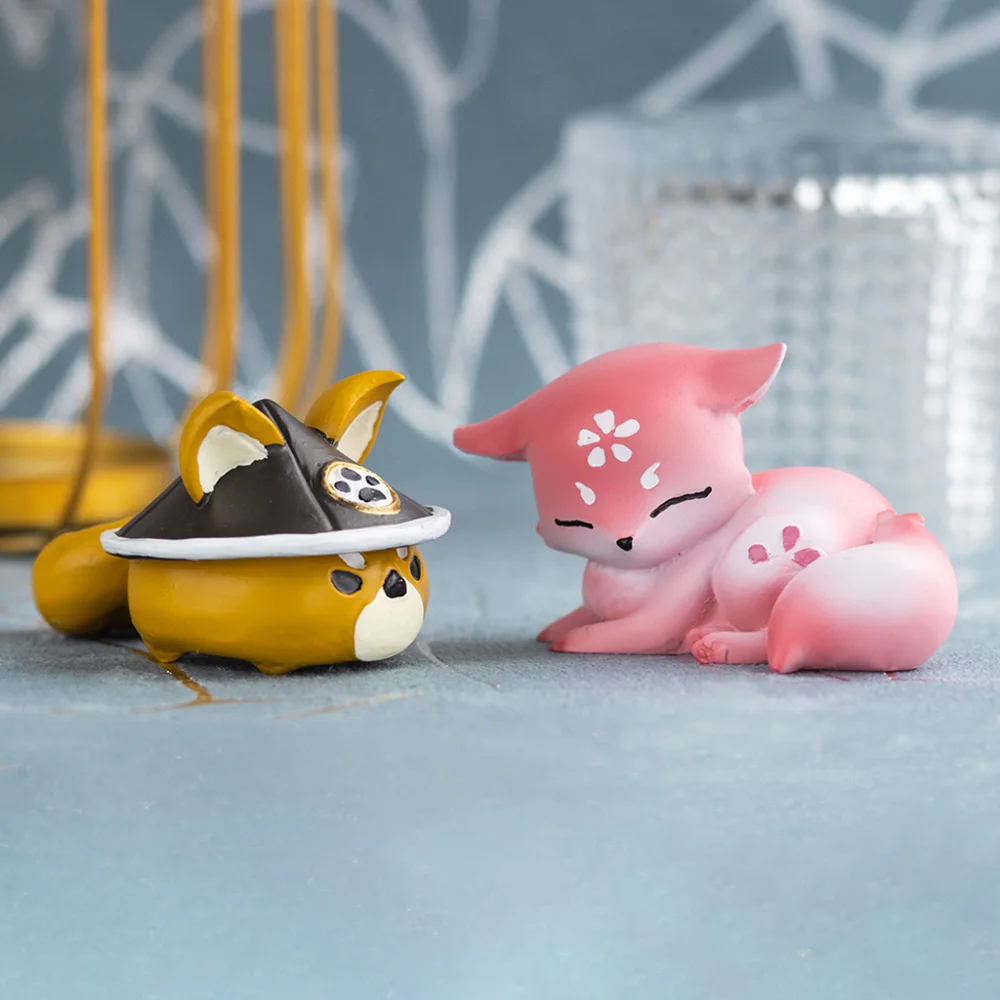 Фигурка собаки Genshin Impact Yae Miko Fox Kawaii из смолы аниме Gorou реквизит для косплея