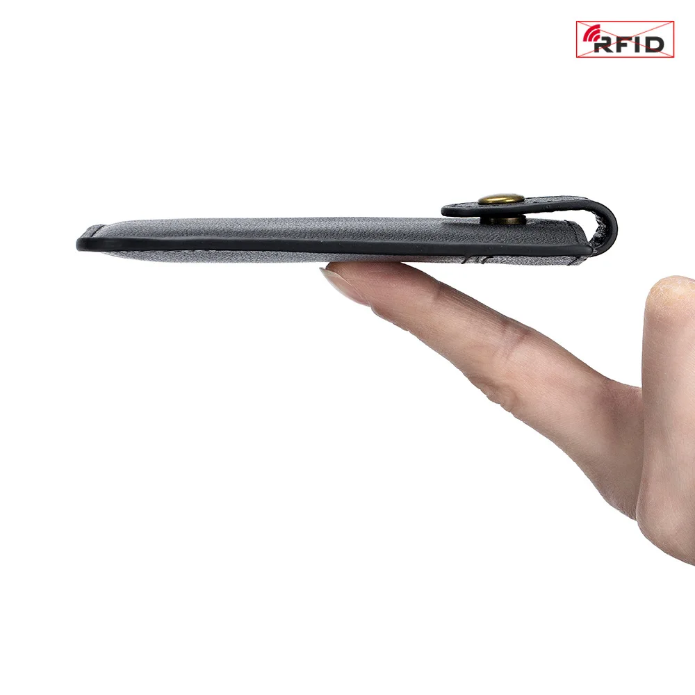 Slim Card Wallet with Coin Purse Genuine Leather RFID Blocking Credit Card Holder Casual Mini Male Clutch Money Bag