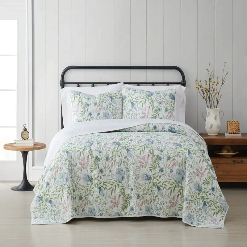 

Floral Cotton Reversible Quilts, Twin-XL, (2 Count) For Adults