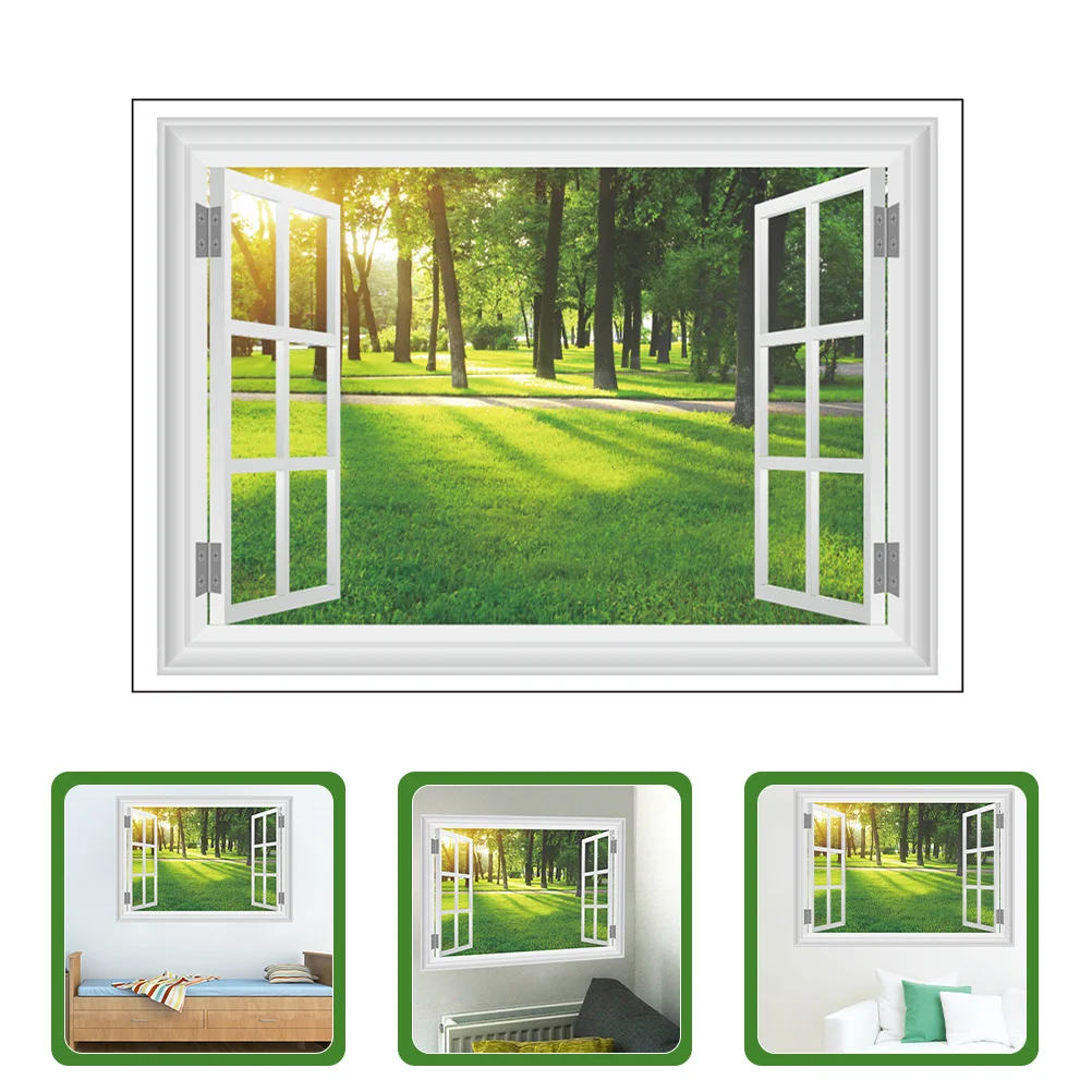 

Wallpaper Window Wall Stickers Decal Fake Landscape Faux Forest Decals Scenery Mural Nursery Natural Nature View False