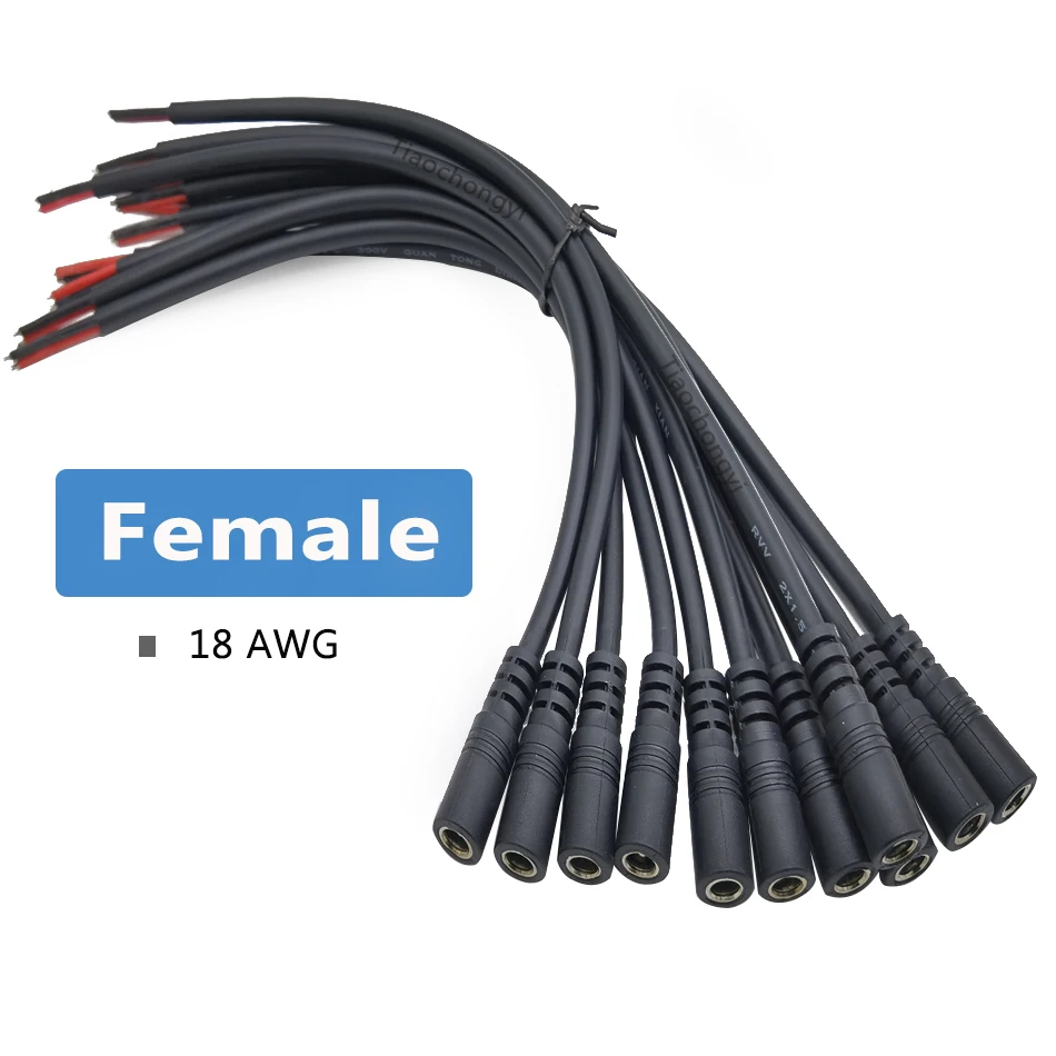 

Разъем питания DC FEMALE/male 18AWG 30см для светодиодной ленты 12-24В