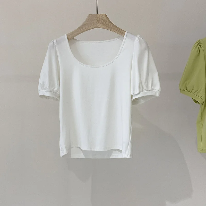 

2022 NEW FASHION WOMEN 2022 Solid Color Top Casual Summer Cotton Short Sleeve Crewneck T-Shirt