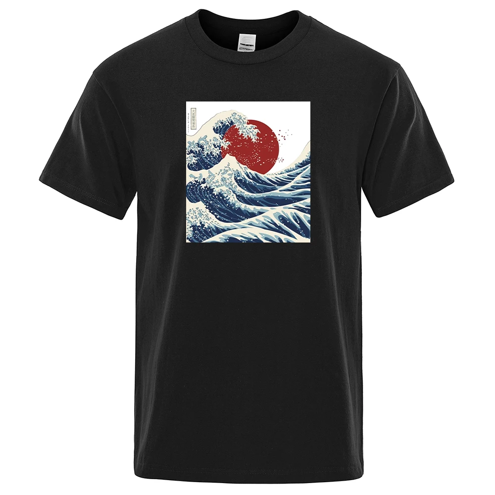 

Fukushima Sun Waves Ukiyo E Printed Man T Shirts Comfortable Loose Tshirts Fashion Breathable Tops Vintage Brand Male T-Shirts