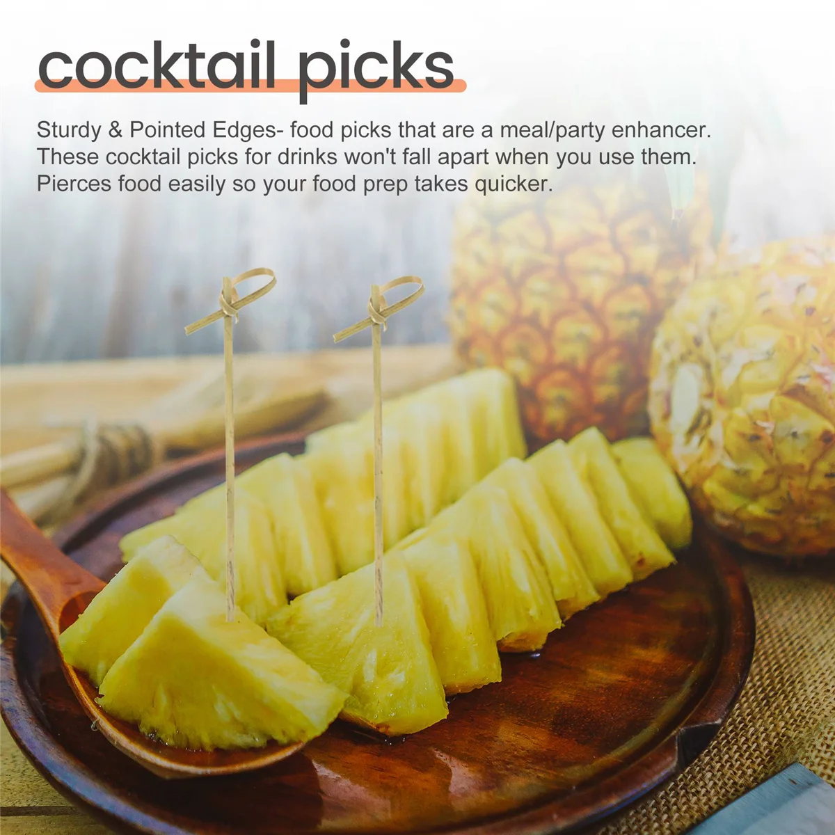 300 шт. наборы для шампуров с бамбуковым узлом коктейлей напитков зубочистки