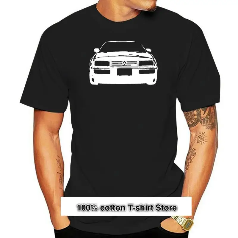 

Camiseta negra de cuello redondo para hombre, plantilla de Arte de coche Corrado Vr6