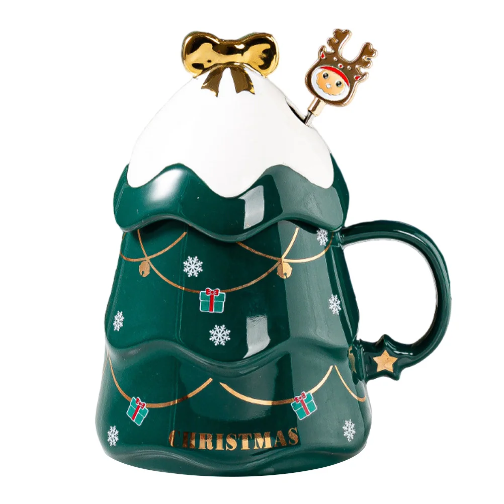 

Mug Coffee Ceramic Christmas Cup Mugslid Tree Cups Decorative Cerealconvenient Santa Water Uniquegift Drink Tea Tableware